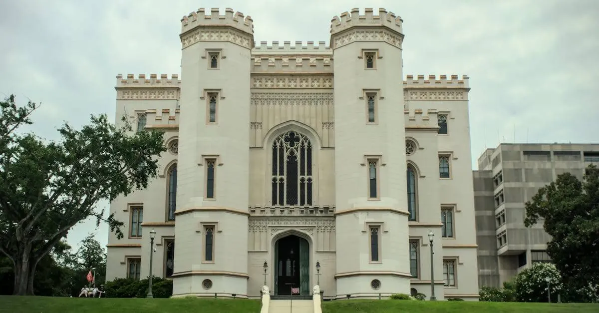 Historic Gothic-style Old State Capitol in Baton Rouge, Louisiana, USA.