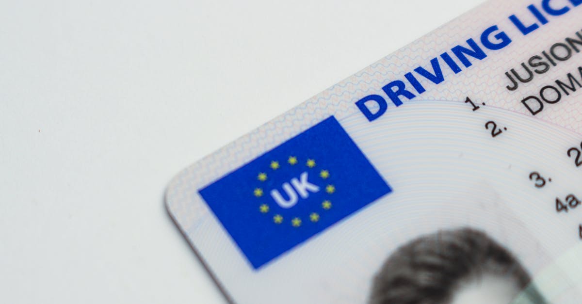 Detailed photo of a UK driving license showcasing EU flag and identity features.