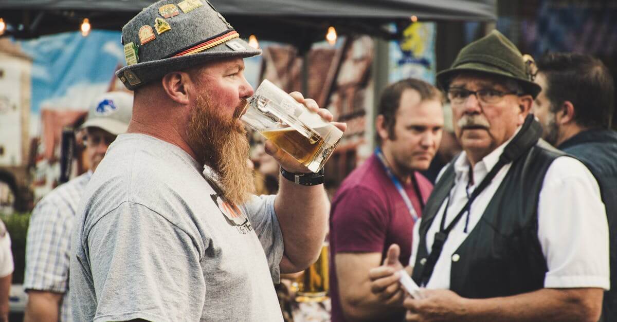 A lively scene at Oktoberfest in Nampa, Idaho featuring people enjoying beer outdoors.