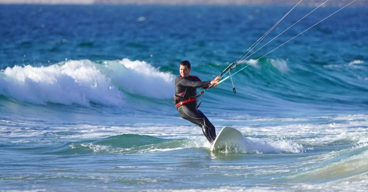 Experience the thrill of kitesurfing in Торранс, California with vibrant ocean waves.