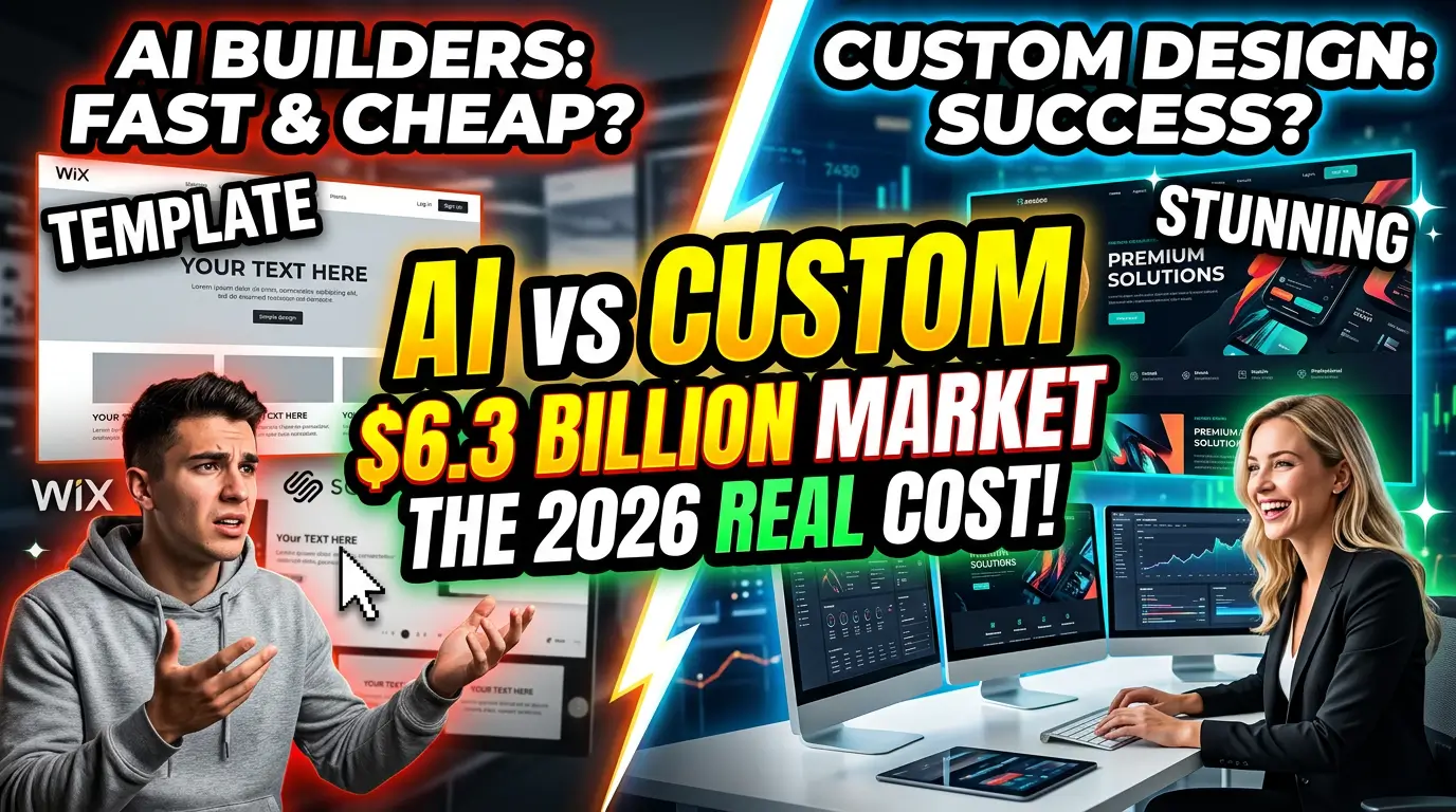AI Website Builders vs Custom Web Design: 50+ Statistics That Reveal the Real Cost (2026)