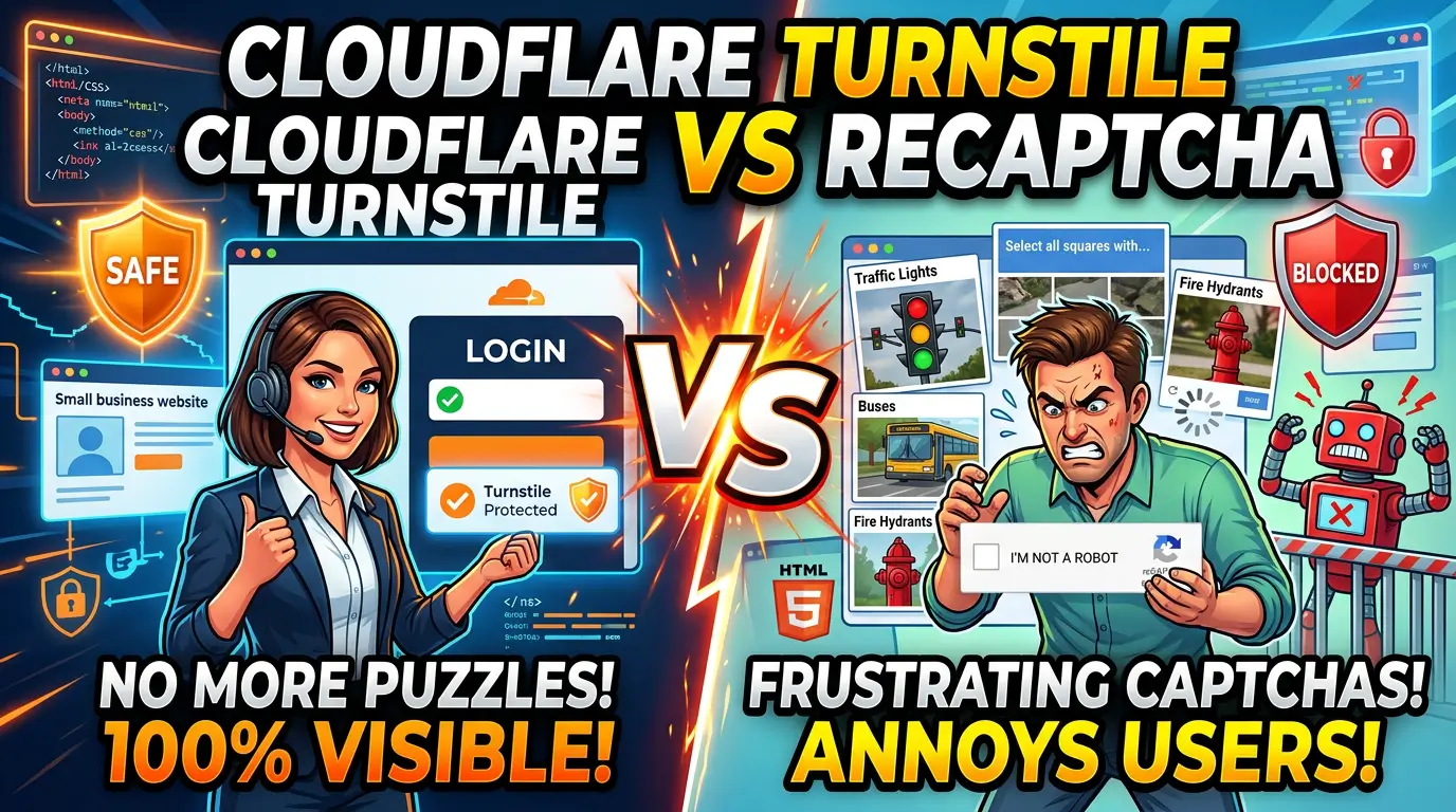 Cloudflare Turnstile vs reCAPTCHA comparison for small business contact forms