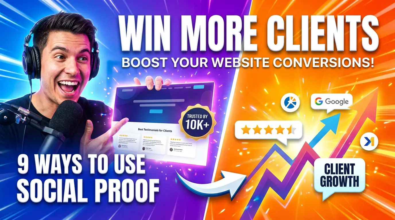 Social proof can increase website conversions by up to 270%. Here are 9 proven ways to use testimonials, reviews, case studies, and trust signals to turn skeptical visitors into paying clients.