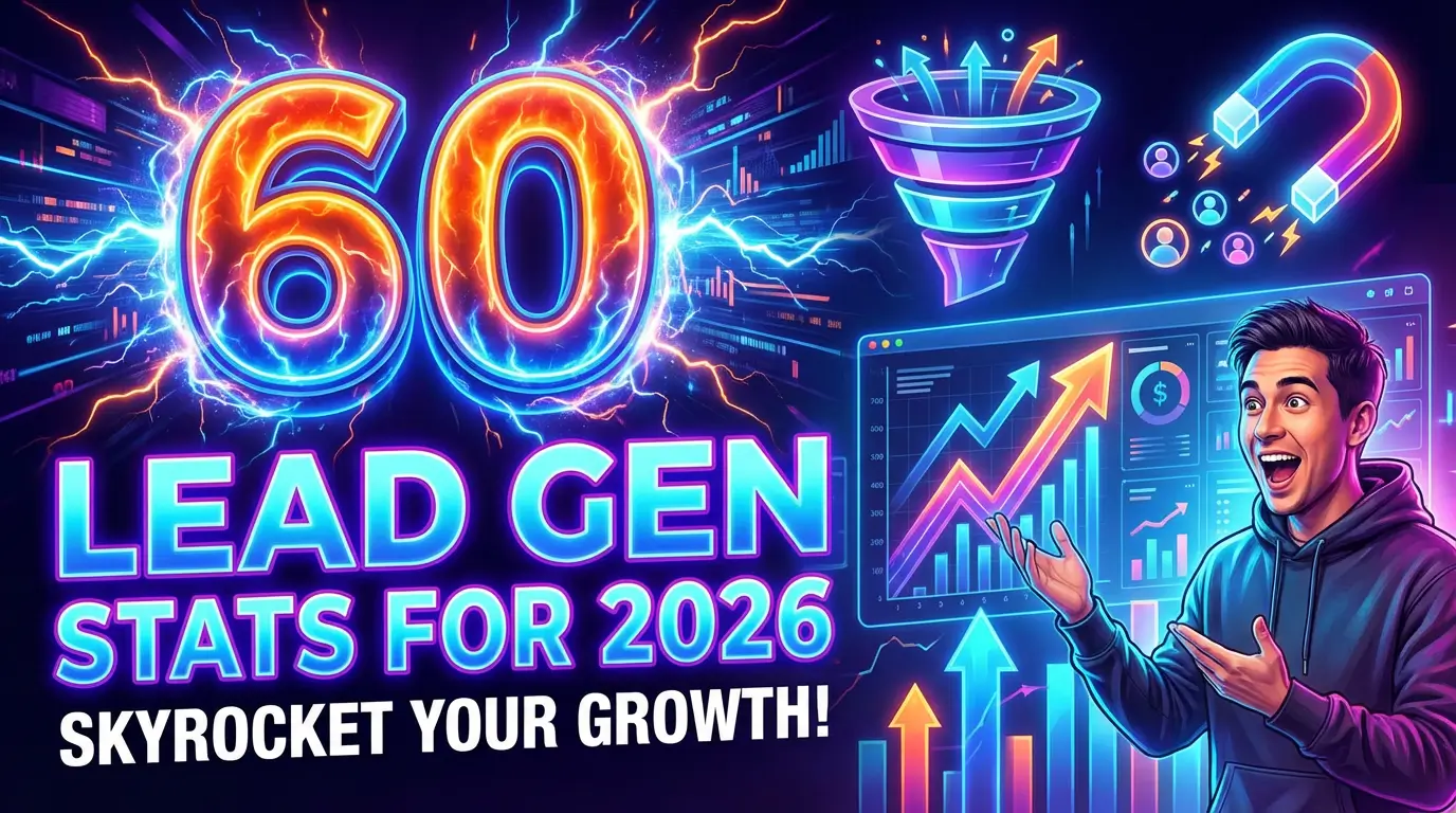 60 data-backed website lead generation statistics for 2026 — covering SEO, content marketing, landing pages, email capture, B2B buyer behavior, and what actually drives leads from your website.